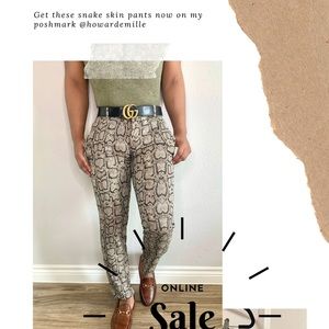 Snake skin women pants